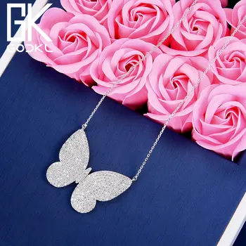 

GODKI Fashion Butterfly Full Micro AAA Cubic Zircon Pendant Necklace For Women Wedding Dubai Bridal Necklace Jewelry 2018