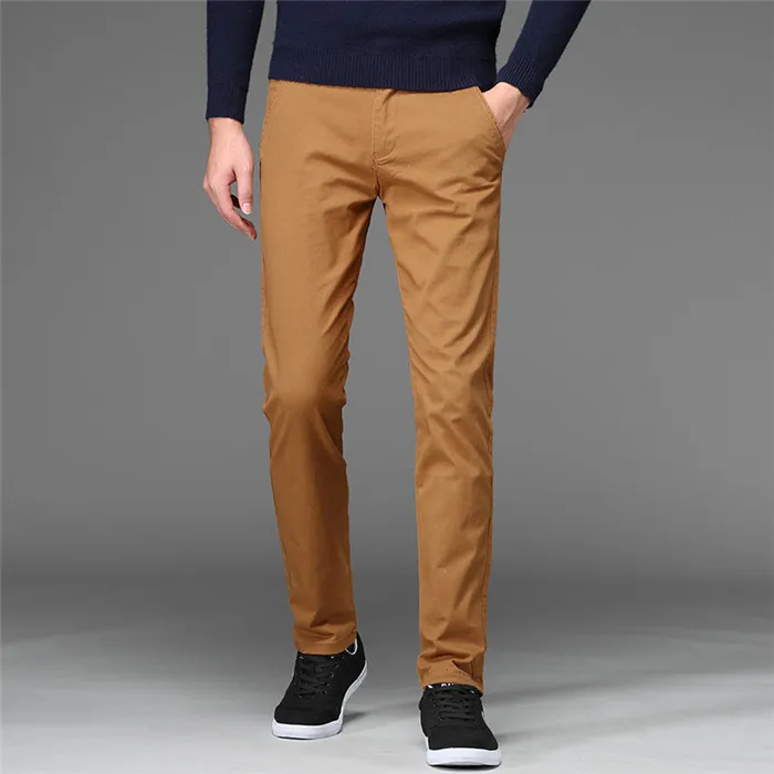 Мужские брюки высокого качества хлопковые повседневные брюки стрейч мужские брюки мужские длинные прямые 4 цвета плюс размер брюки костюм 42 44 46 CY-7103