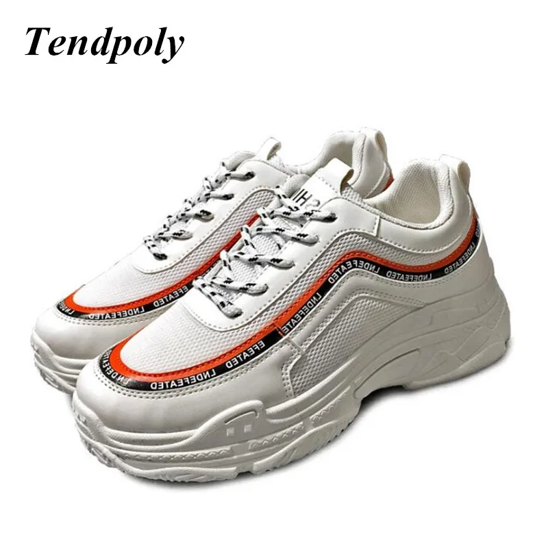 

Autumn new breathable white mesh fashion casual shoes 2018 trend comfortable simple non-slip thick bottom hot women's shoes