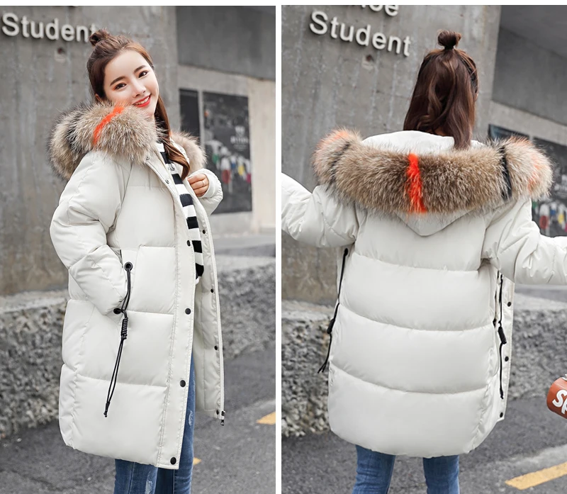 Новое поступление, зимняя женская куртка, теплая утолщенная верхняя одежда для женщин, зимняя куртка s, Длинная женская куртка с капюшоном, длинная парка, пальто