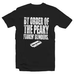 По заказу Peaky Fookin Blinders-Peaky Blinders футболка хип-хоп простая комбинированная футболка Топы футболка Распродажа Новая мода лето