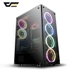 DarkFlash Phantom игровая подставка черная ATX Mid-Tower Настольная компьютерная игровая подставка шасси с 6 шт. 120 мм светодиодный DR12 вентиляторы RGB