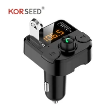 KORSEED Dual USB Автомобильное зарядное устройство с fm-передатчиком Bluetooth hands-free FM модулятор автомобильное зарядное устройство для телефона для iPhone