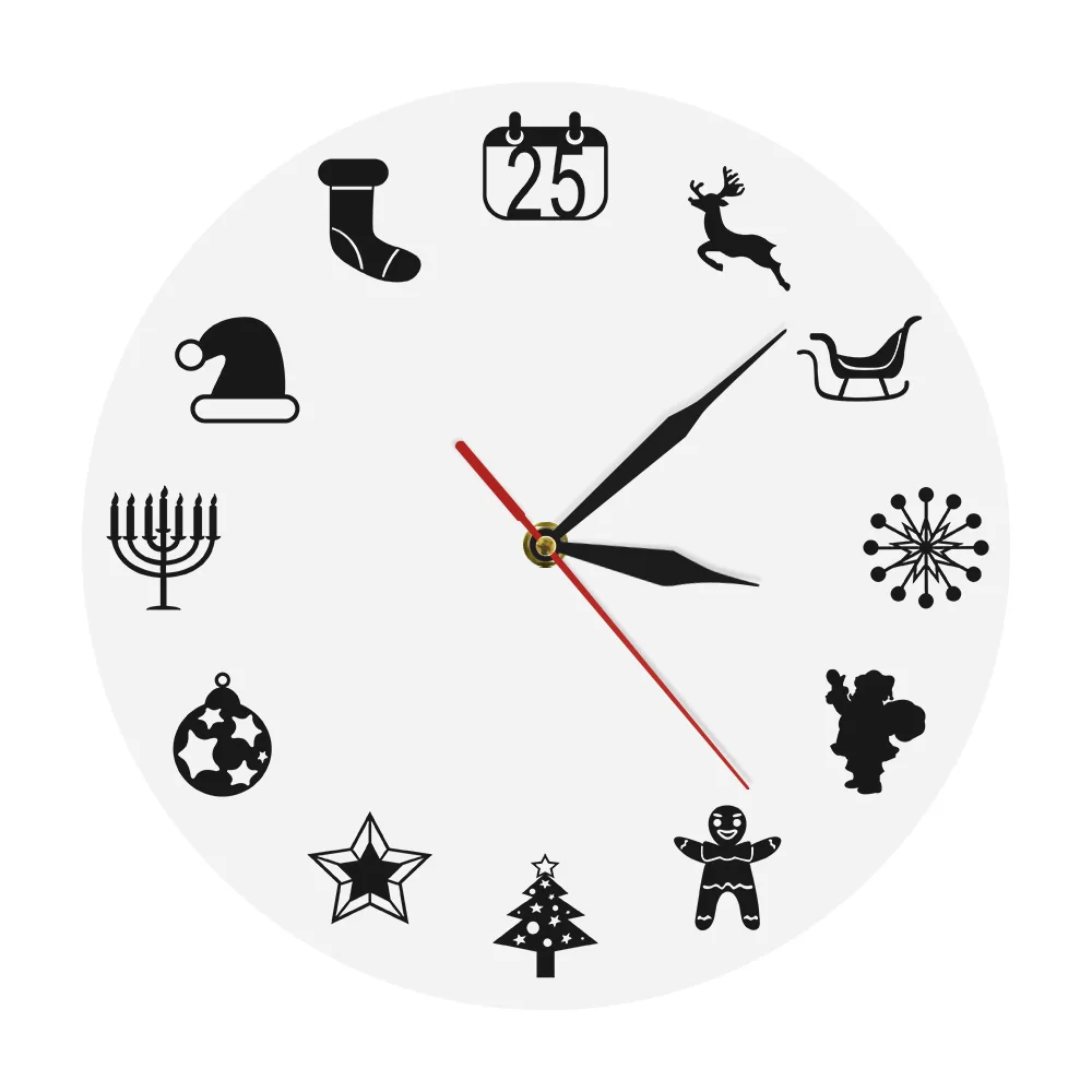 12 Jam 12 Natal Vektor Ikon Jam Selamat Clockmas Merry Christmas Wall Clock 2018 Natal Rumah Tangga Keluarga Hadiah Wall Clocks Aliexpress