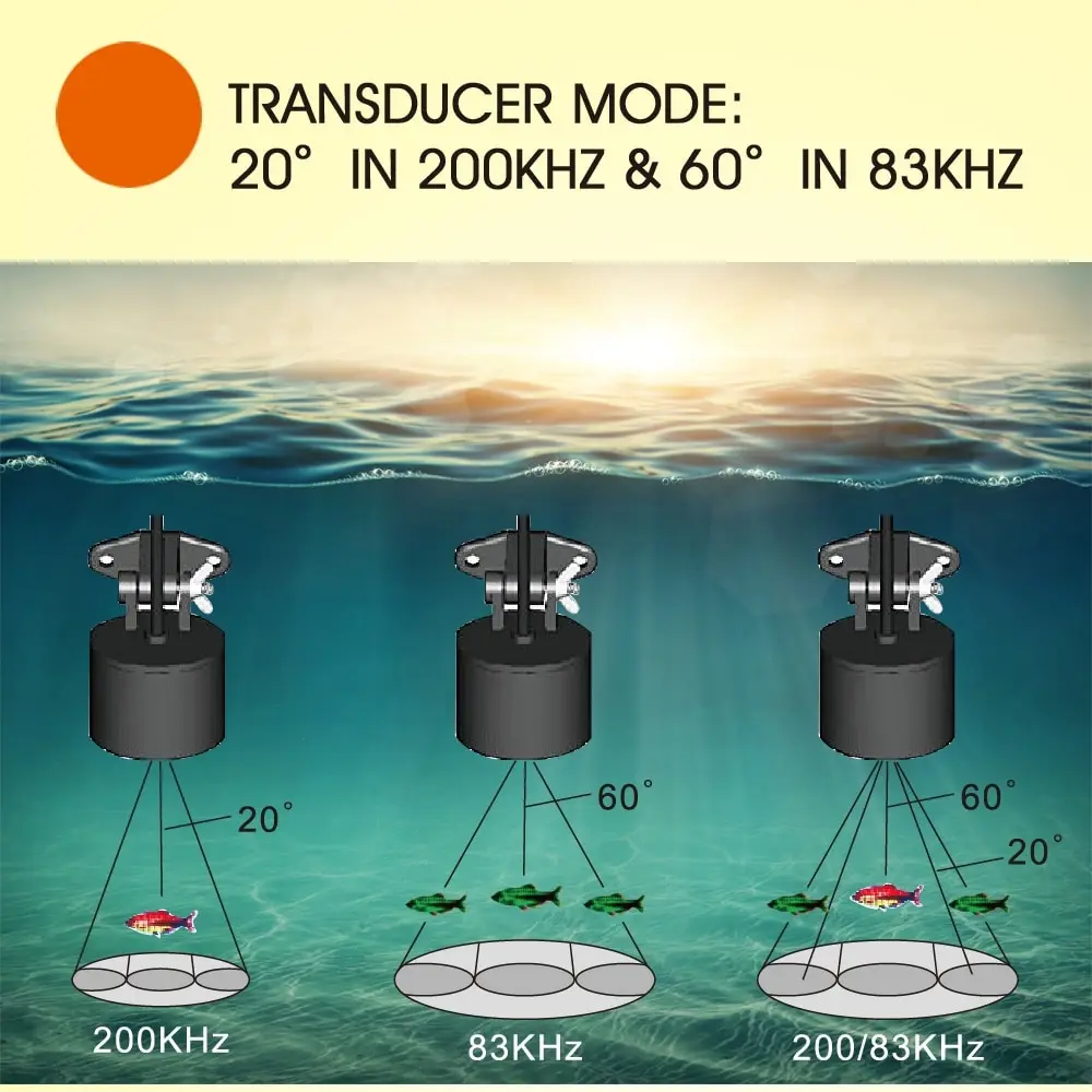محظوظ FF718LiCD اللون LCD المحمولة صياد السمك 200 KHz/83 KHz المزدوج سونار 328ft/100 m عمق مكتشف إنذار الأسماك كاشف