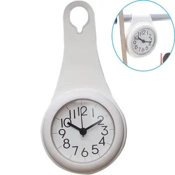 

Bathroom Wall Clock Waterproof Anti-fog Suction Cup Fashion Bathroom Suction Cup Clock(white)
