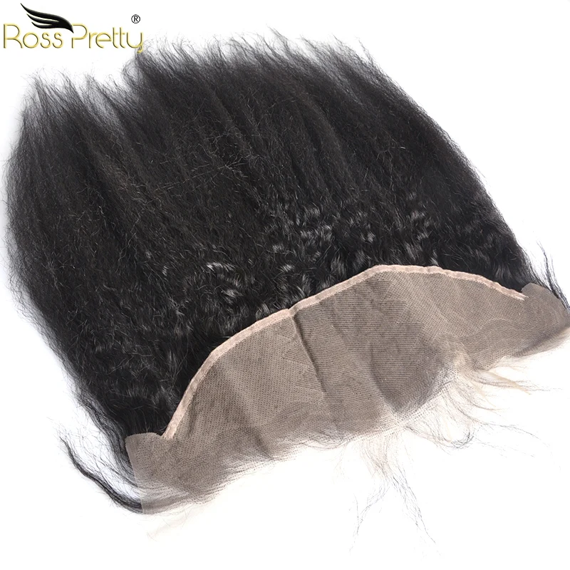 brazilian kinky straight lace frontal remy human hair ross pretty hair brand