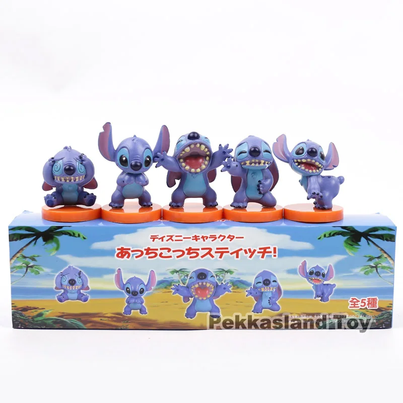 

Lilo & Stitch Toys Cartoon Kawaii Stitch Mini PVC Figures Car Home Decoration Dolls 5pcs/set