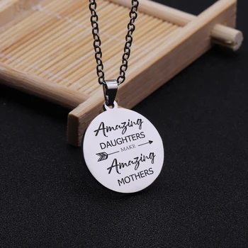 

Amazing Daughters Make Amazing Mothers Necklace Engraved Women Jewelry Gift To Mom Daughter Birthday Mother's Day Gift Necklace