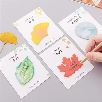 

Cute Leaf Memo Pad Sticky Toy Note Diy Kawaii Paper Sticker Pads Korean Stationery Kinds of Leave Sticker Toys For Students Gift