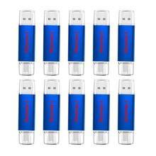 J-boxing 10PCS USB Flash Drive 8G 16G Pen Drive Android OTG 32G 64G USB Memory Stick Smartphone Pen Drive Dual Port Memory Stick