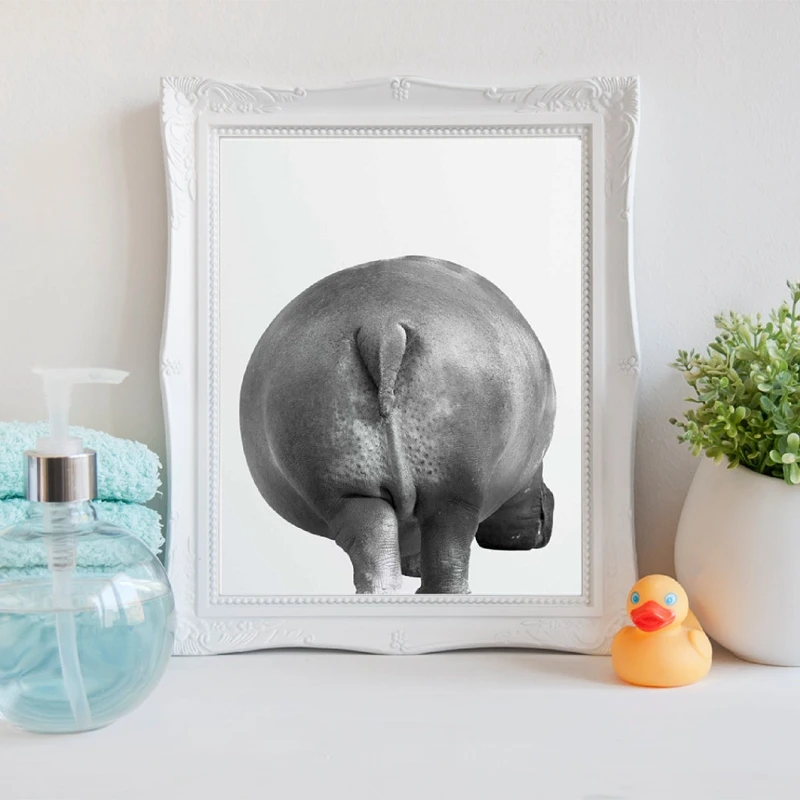 Large Woodland Animal Canvas Painting Bathroom Decoration