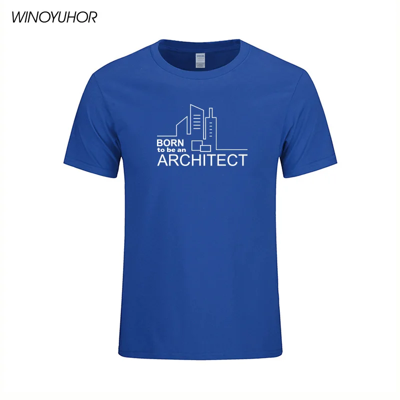 Мужская хлопковая футболка Born To Be A Architect Футболка с принтом Юмористическая
