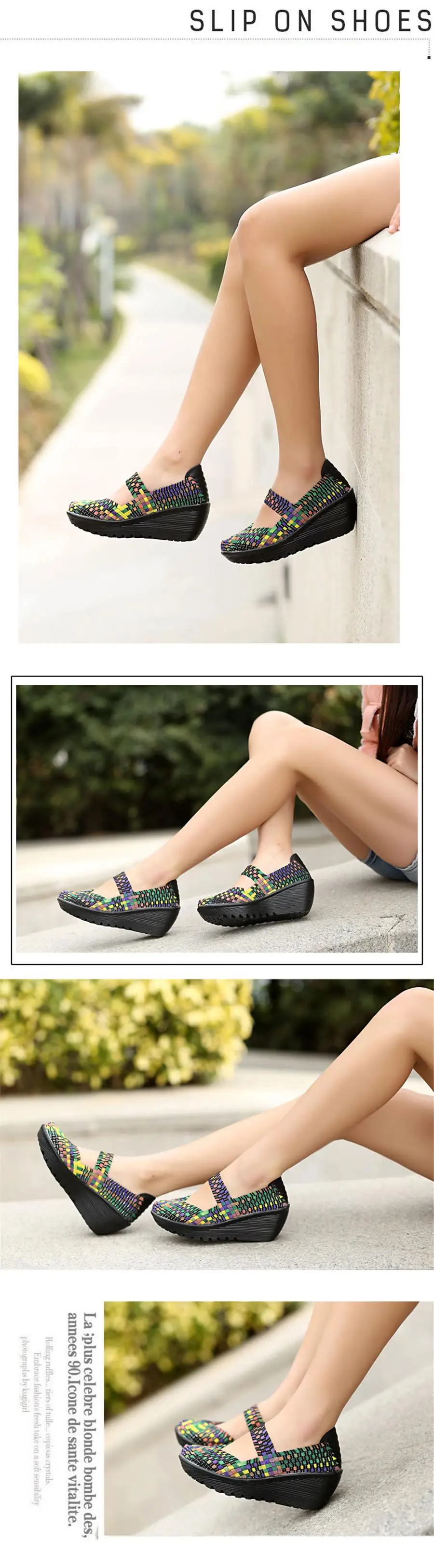 TKN/ г.; летние женские босоножки на платформе; женские эластичные плетенки; босоножки на танкетке; Разноцветные туфли; женская обувь; 889