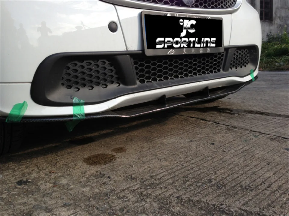 Углеродное волокно черный бампер передний бампер спойлер крышки для Mercedes Benz Smart Fortwo купе 2-двери 2012-2013
