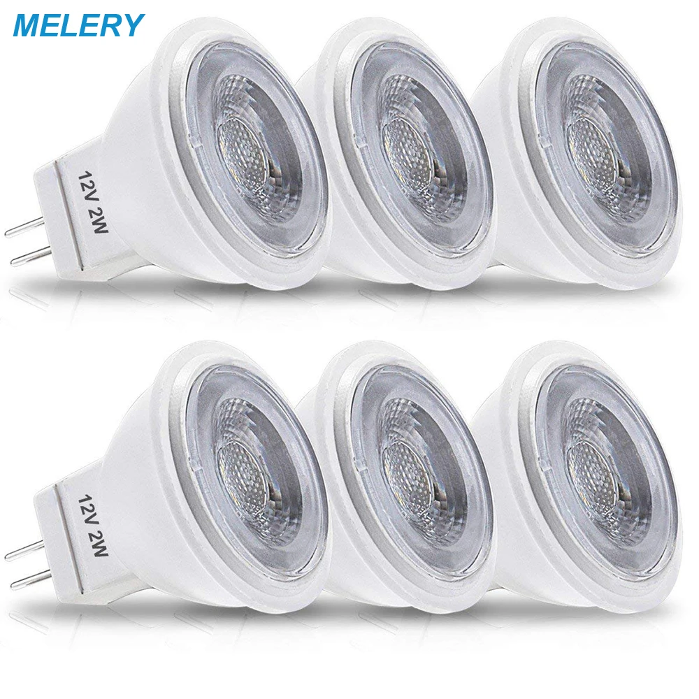 

LED Light Bulbs 2W MR11 Lamp 35W Halogen Bulb Equivalent 3000K Warm White Spotlight 12V 200 Lumen Mini Recessed Lighting-6Pack