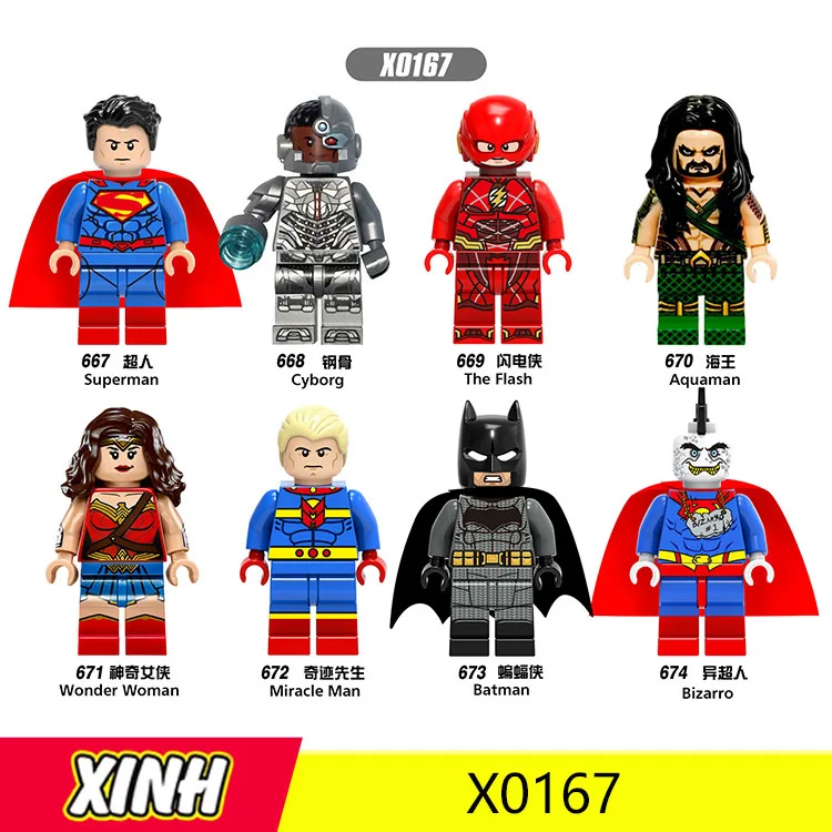 

Dc Hero Series Superman/Bizarro/Cyborg/Miracle Man DIY Figure Minifigured Building Blocks Figure Bricks Compatible With