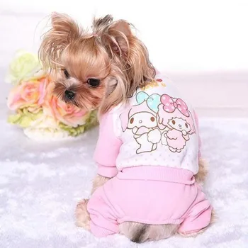 

Free Shipping Wholesale Retail Sky Blue Pink Dog Clothes Winter Jumpsuit For Dog Cute Polka Dot Pajamas For Pet Puppy Cat