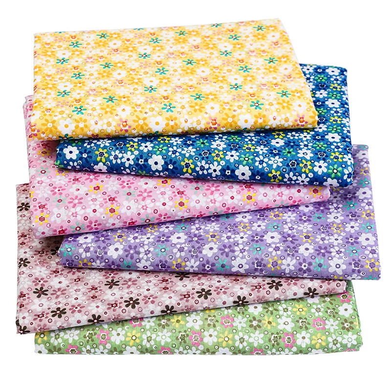 

Printed floral twill cotton fabric for patchwork dolls and hat garment DIY Handmade Accessories Crafts Various sizes L113