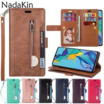 

Zipper Wallet 9 Card Pockets Book Case for Samsung Galaxy A10 A20 A30 A50 A70 M10 M20 M30 Luxury Flip Leather Purse Shell Cover