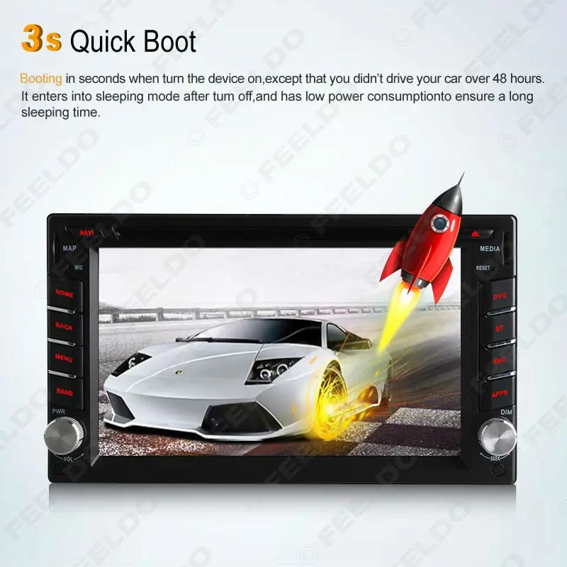 Excellent LEEWA 6.2"inch Universal 2DIN Android 4.4.4 Quad Core Car DVD Player With GPS Navi Radio For Nissan/Hyundai #CA2420 3