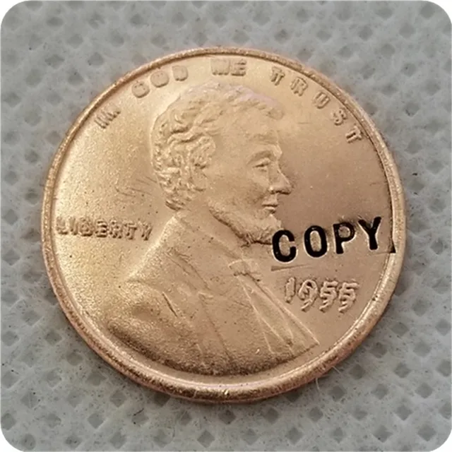 Moneda de copia de 1955 doble troquel anverso Lincoln trigo Cent Moneda de copia de 1955 doble troquel anverso Lincoln trigo Cent