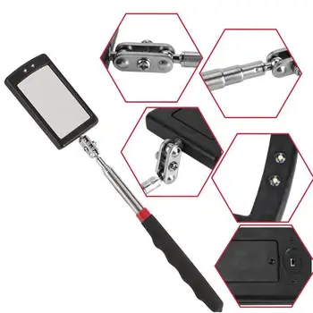 

Auto LED Light Extendible Inspection Mirror Mechanic Inspection Mirror 360 Degree Swivel Viewing Auto Hand Detection Tools