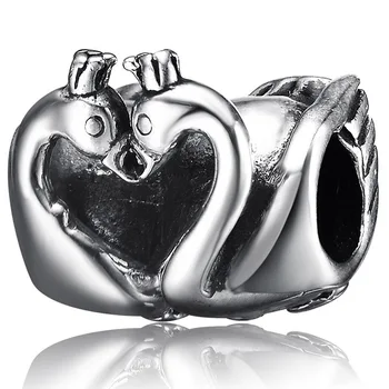 

Aceworks EP Full s925 Sterling Thai Silver Swan Beads Charms Making DIY Bracelet Necklace Animals Jewellery Vintage LH548
