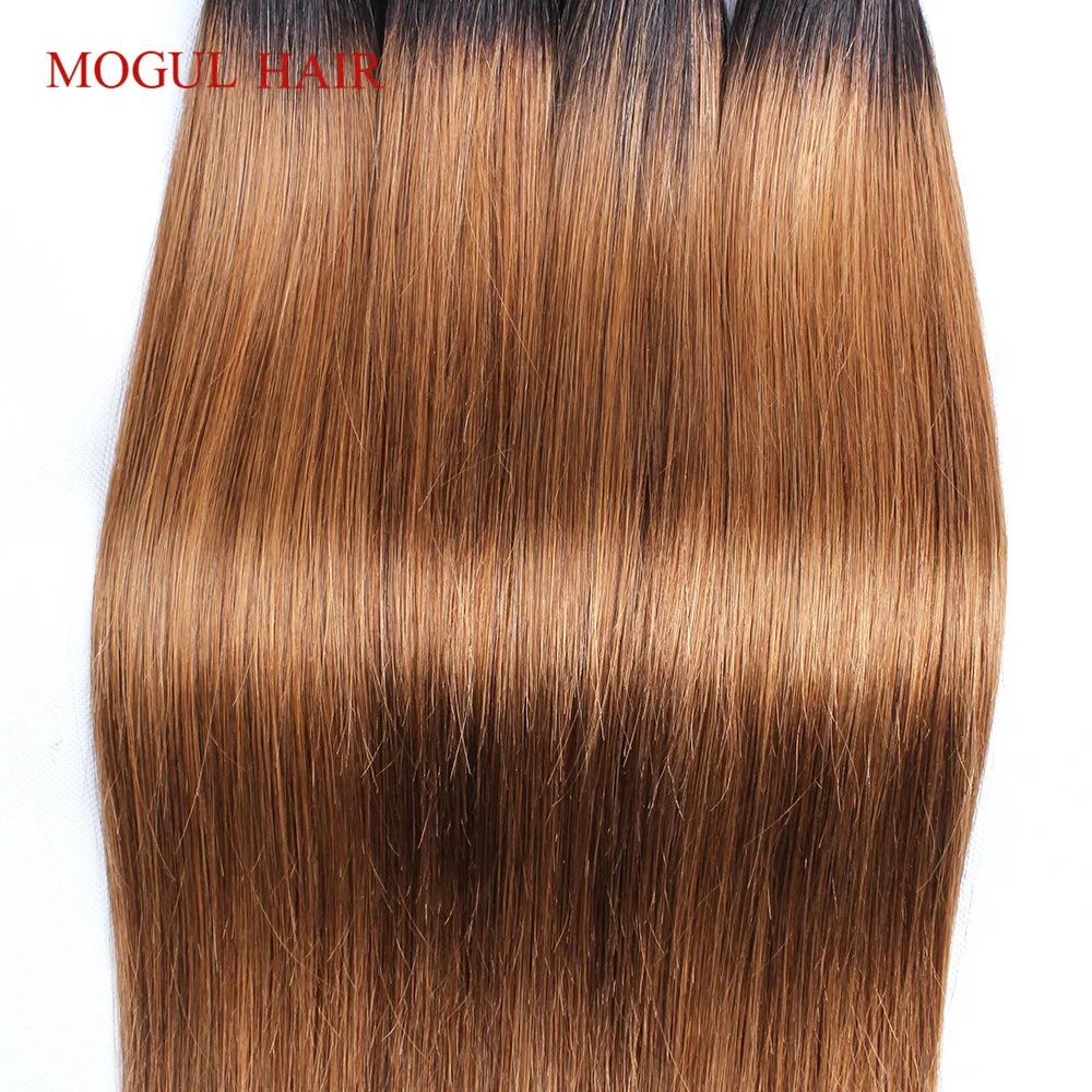 MOGUL HAIR T 1B 30 пучки волос от светлого до темного цвета с закрытием Омбре Auburn коричневые перуанские прямые волосы 3/4 пучок не Реми человеческие волосы для наращивания