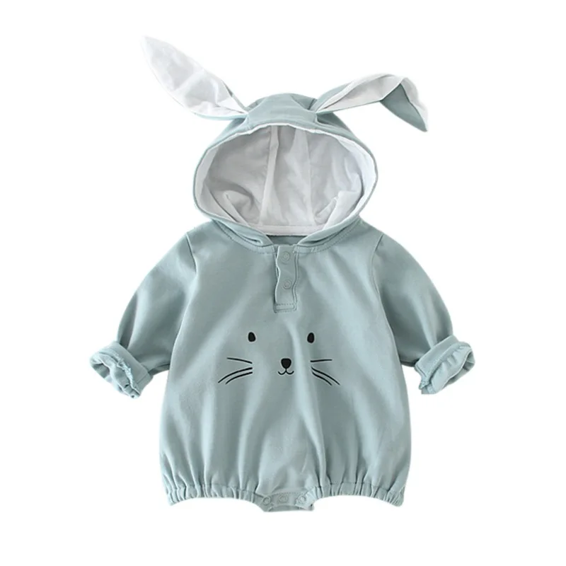 

Baby Onesies Autumn And Winter New Hooded Robes Out Cartoon Baby Clothes Cute Romper Cat Long Ears Pattern