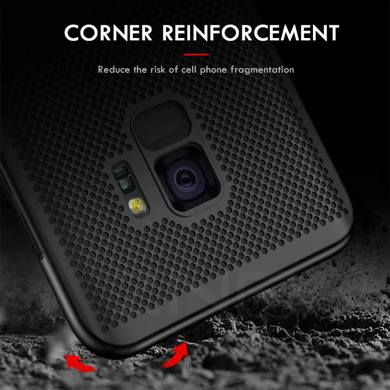 ZNP Ultra Slim Grid Heat Dissipate Phone Case For Samsung Galaxy S9 S8 Plus Note 9 8 Back Cover Case For Samsung S7 S6 Edge Case