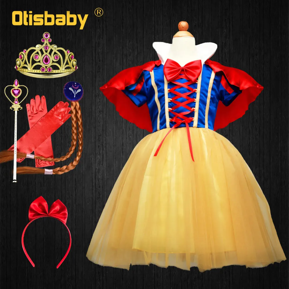 Robe modèle blanche-neige pour filles | Robe modèle 4 pièces blanche-neige pour filles, robe princesse pour bal de promo, vêtements fantaisie de fête cadeau pour bébés