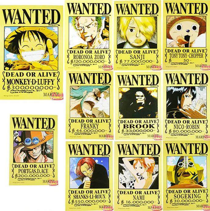 Wholesale 11 Pcs X New Anime One Piece Wanted Poster Great Toy Gift For Kids Free Shipping To Worldwide One Piece One Piece Wantedgifts For Kids Aliexpress