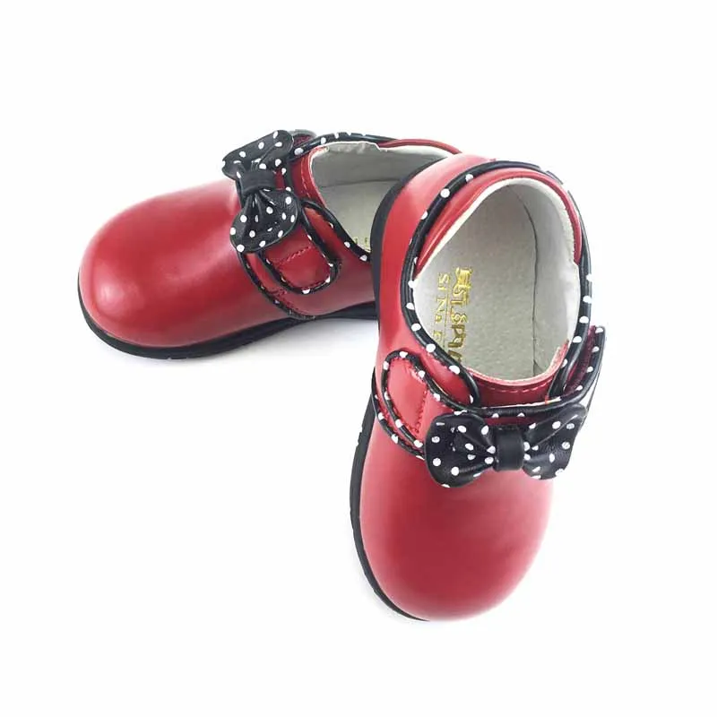 Bekamille/детская обувь; кроссовки для девочек; Новинка года; сезон весна-осень; детская обувь в горошек с бантом; кожаная обувь для малышей