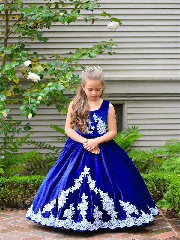 blue velvet baby dress