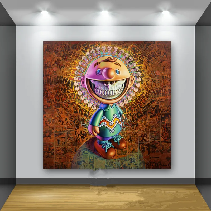 

Takashi Murakami Smiling Face Abstraction Canvas Wall Paintings Wall Decor Bedroom Home Morden Decor Living Room M935