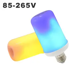99 светодиодный s E27 светодиодный пламени лампы 3 режима + тяжести Сенсор огонь светло-голубой AC85-265V мерцание эффект пламени светодиодные