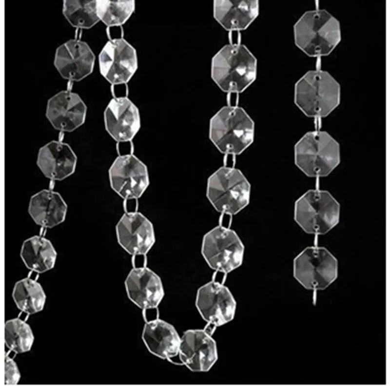

Wedding & Christmas Party Event Deco 14mm Acrylic Octagon Beads Garland Strands Clear 5meters/10meters