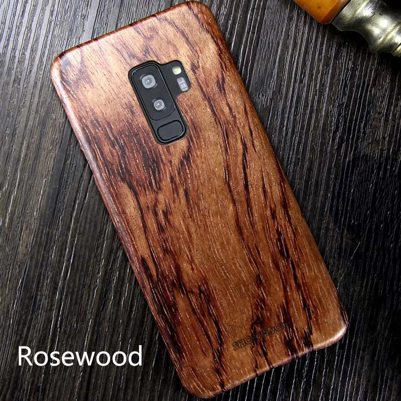 Для samsung S9 Plus чехол Роскошный тонкий ультра тонкий жесткий из натурального дерева противоударный защитный чехол для телефона для S9 S8 Plus задняя крышка - Цвет: Rosewood