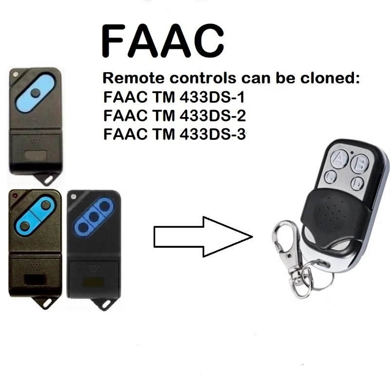 

FAAC TM1 433 DS, TM2 433 DS, TM3 433 DS remote duplicator garage fixed code door remote free shipping