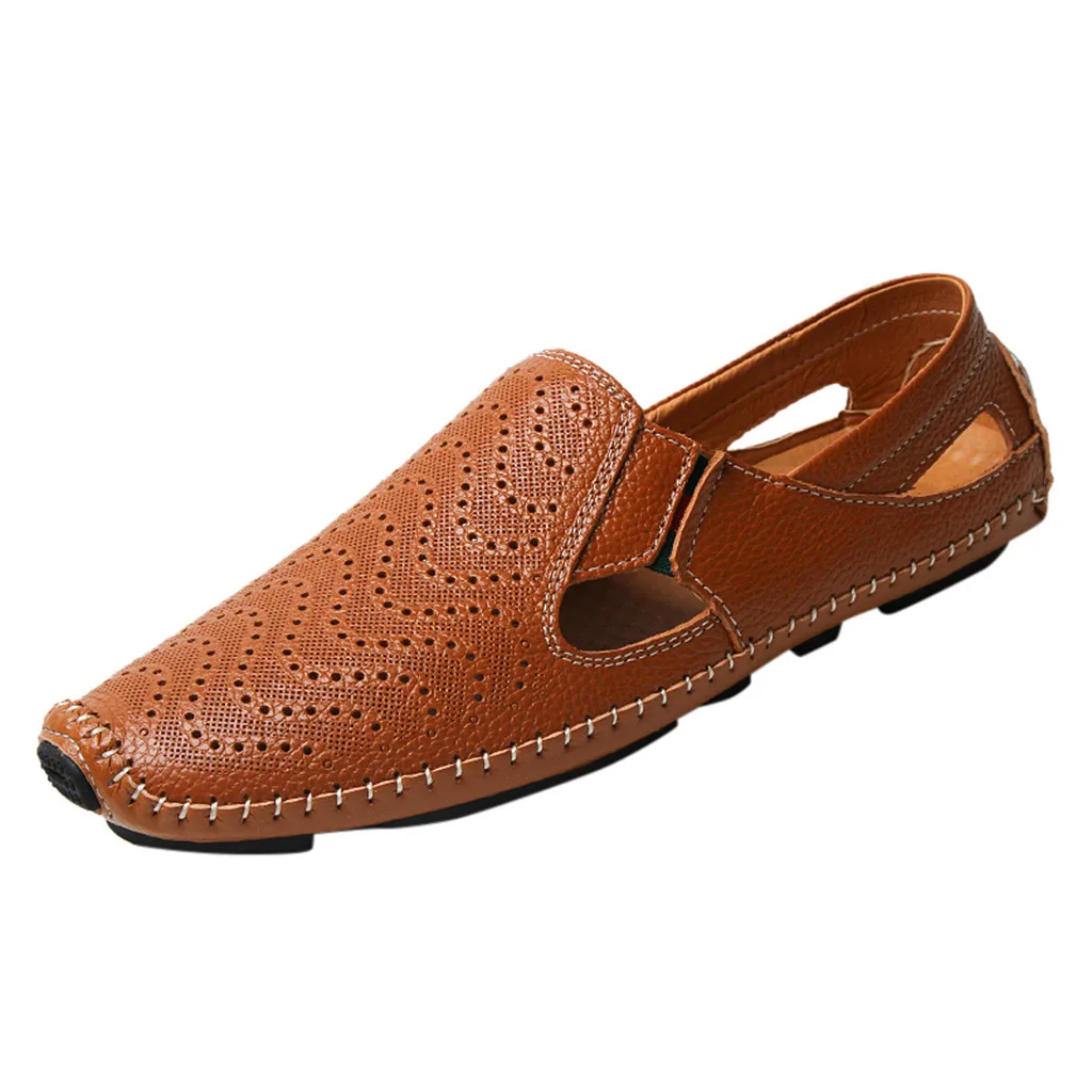 Для мужчин летняя детская одежда, модные ювелирные изделия, с закругленным носком; Мокасины мужские повседневная обувь Бизнес повседневная обувь Для мужчин кожа# G4 - Цвет: Коричневый