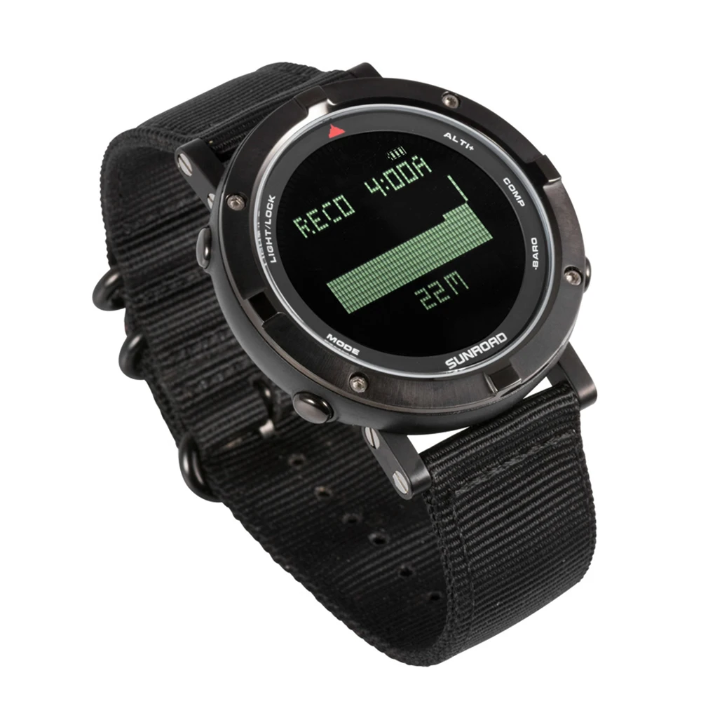 

Men Outdoor Digital Sports Wrist Watch Heart Rate Monitor Pedometer Watch 5ATM Waterproof with Nylon Band