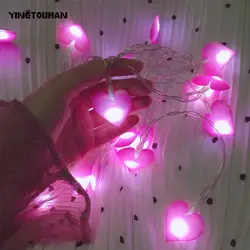 Yingtouman 2017 Peach сердца 3 м 20LED Тип USB лампы огни строки Рождество отдыха свадебное украшение сказочных огней