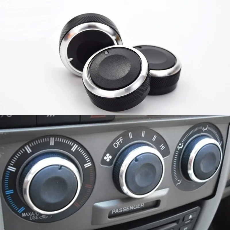 3pcs/set Air Conditioning Knob Aluminum Alloy AC Knob Heat Control