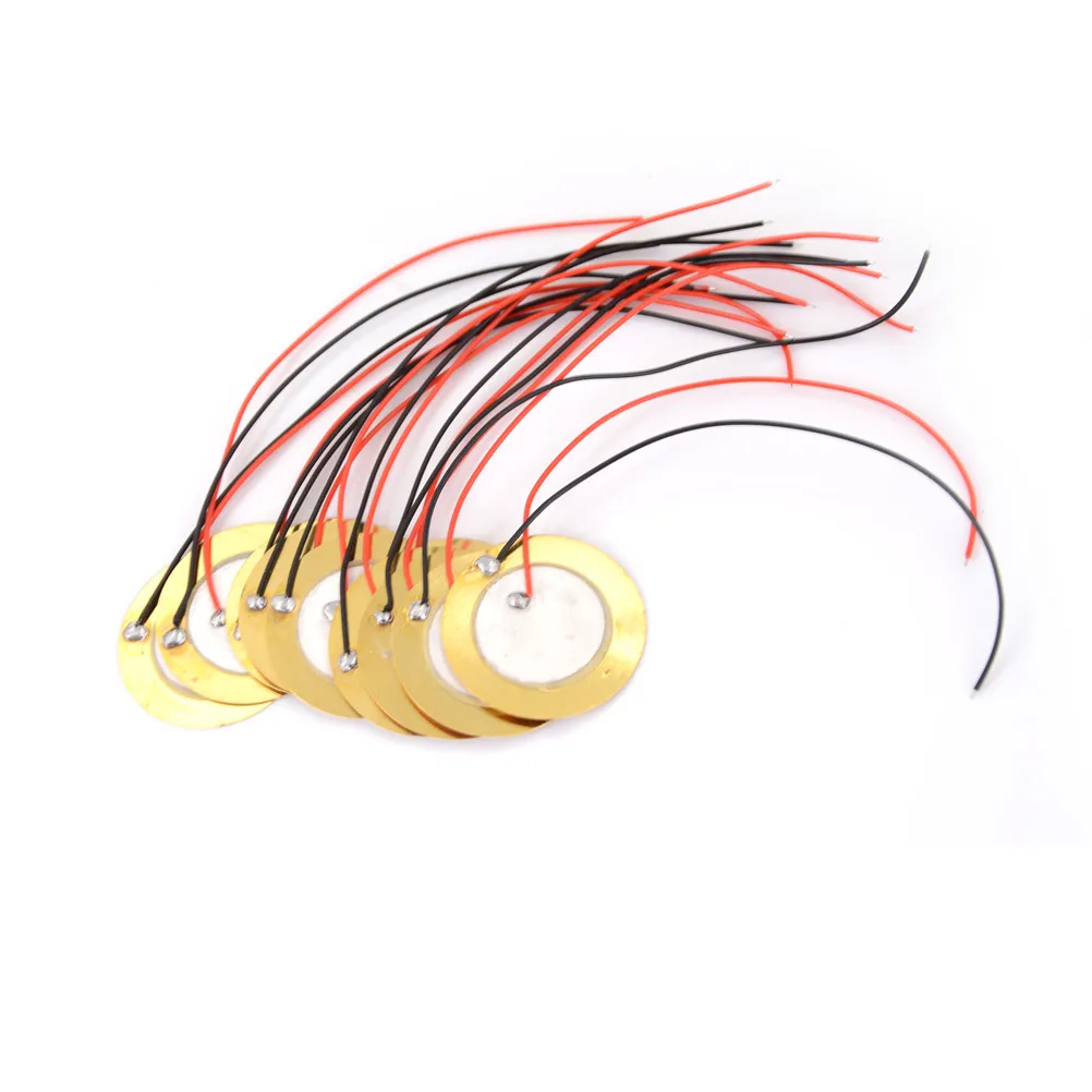 10X20mm Piezo Elements Buzzer Sounder Sensor Trigger Drum Disc+wire coppers HDUK