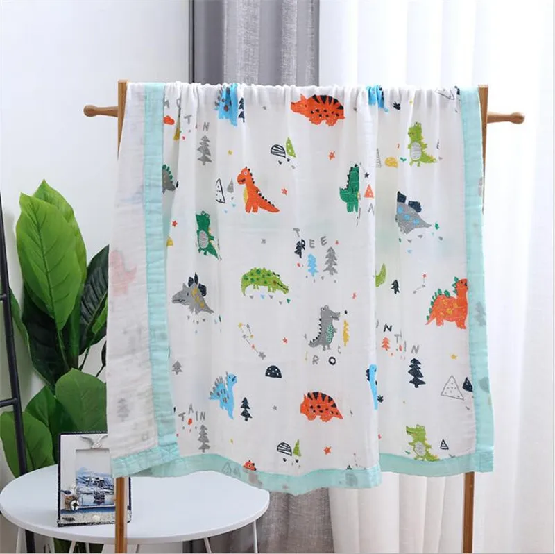 110*120 см 4 слоя бамбуковое хлопковое теплое одеяло для кровати муслиновые одеяла для пеленания новорожденных - Цвет: as picture