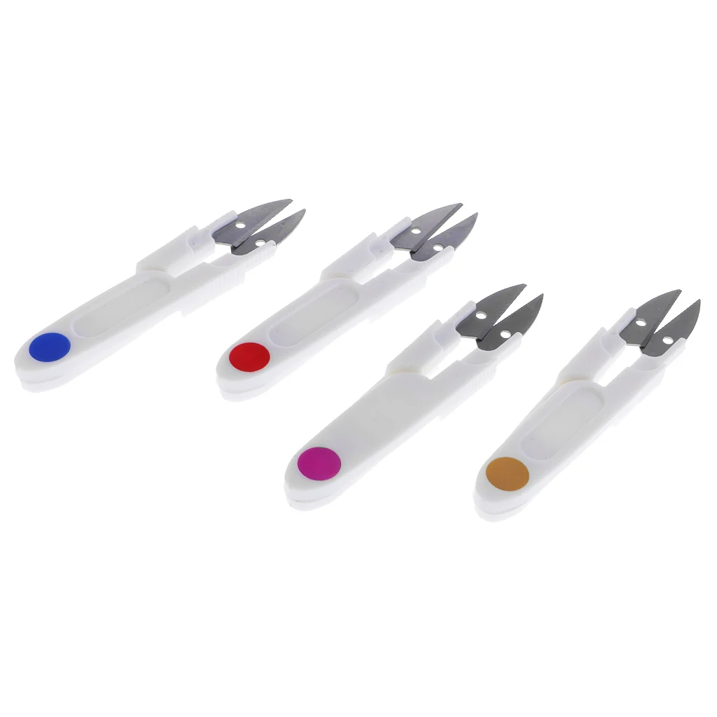 4 Piece Plastic Handle Yarn Scissors Thread Cutter Stitch Tailor Sewing Tools Great for Cutting Fishing Line Fabric Paper Thread