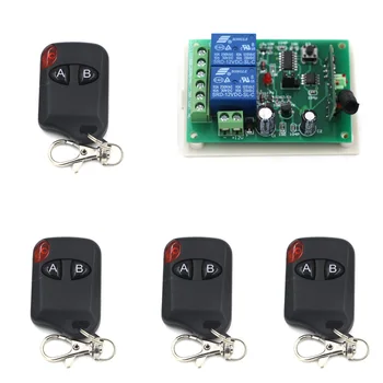 

DC 12V 2CH Remote Control Switch System RF Remote Controller ON-OFF NO NC COM Relay Wireless Receiver Switch Learning Code