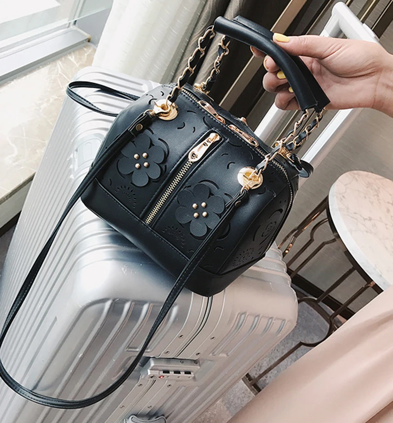 Fashion Women Leather Handbag Hollow Out Female Messenger Crossbody Shoulder Bag Ladies Wild Purse Designer Top-Handle SS7298 (9)