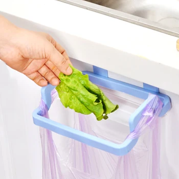

ABS Plastic Rubbish Bag Holder Hanging Cupboard Cabinets Towel Storage Rack Trash Garbage Rubbish Bag Holder Kitchen Organzier